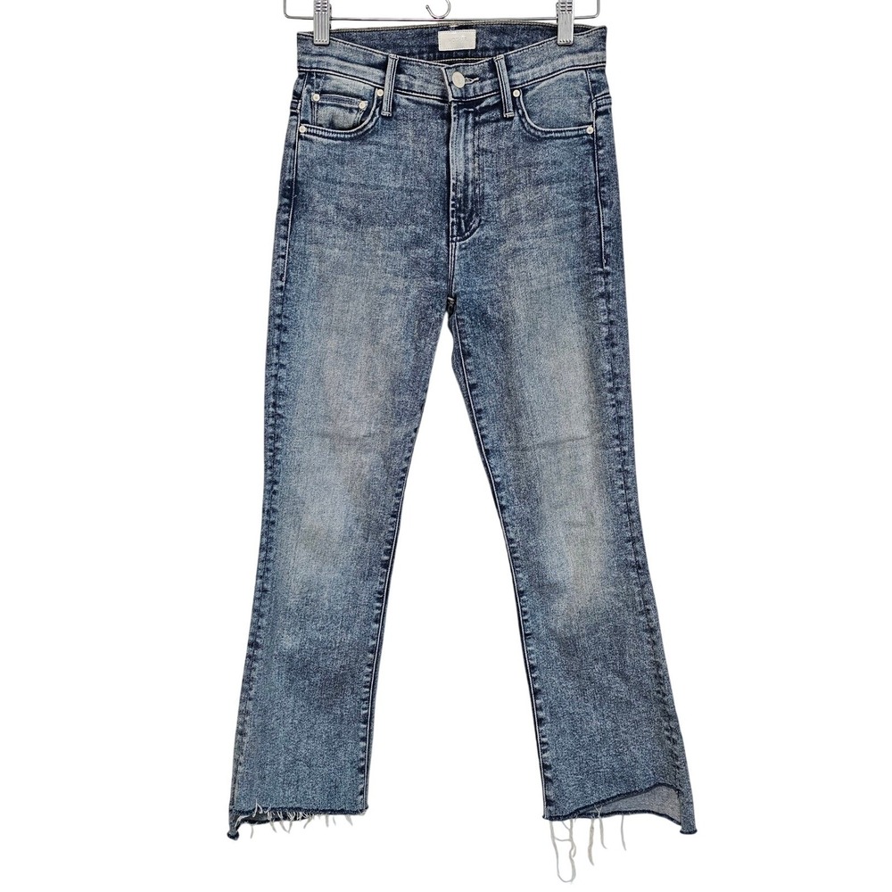 MOTHER 25 The Insider Crop Step Fray‎ Jeans Twice Shy Blue Light Wash Raw Hem